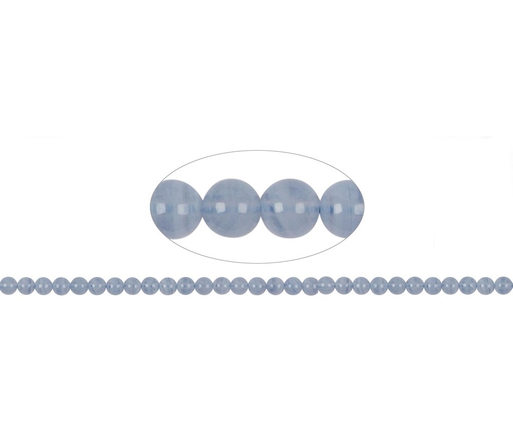 Heilstein & Edelstein-Strang - Kugeln, Chalcedon (blau) A, 06mm