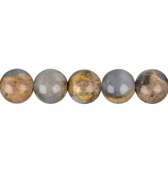 Heilstein & Edelstein-Strang - Kugeln, Chalcedon in Matrix, 16mm