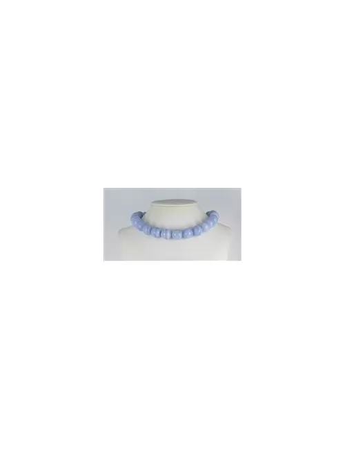 Heilstein & Edelstein-Strang - Kugeln, Chalcedon (blau) A, 18mm