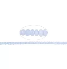Heilstein & Edelstein-Strang - Button, Chalcedon (blau), 04 x 06mm