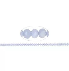 Heilstein & Edelstein-Strang - Button, Chalcedon (blau), facettiert, 04 x 05mm