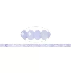 Heilstein & Edelstein-Strang - Button, Chalcedon (blau) A, facettiert, 07 x 10mm (39cm)