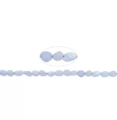 Heilstein & Edelstein-Strang - Nuggets, Chalcedon (blau), matt, 06-08 x 04-06mm