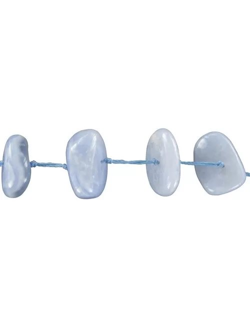 Heilstein & Edelstein-Strang - Nuggets, Chalcedon (blau), 04-09 x 20-25mm