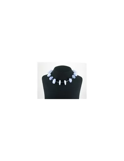 Heilstein & Edelstein-Strang - Nuggets, Chalcedon (blau), 04-09 x 20-25mm