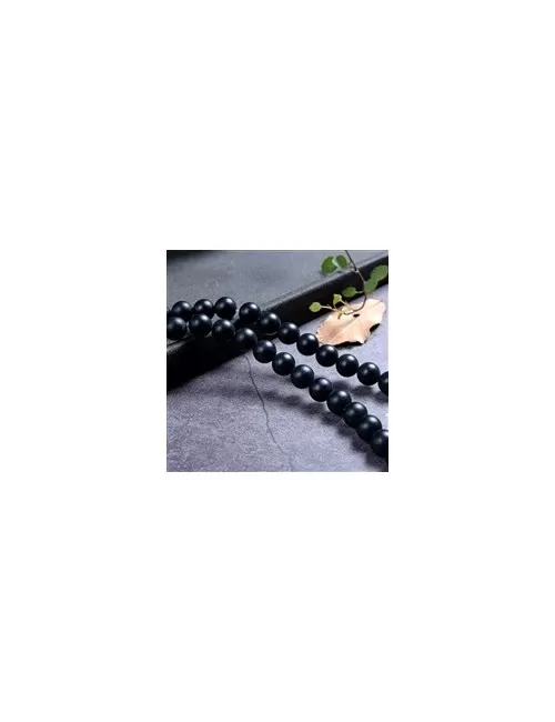 Heilstein & Edelstein-Strang - Kugeln, Onyx (gef.), matt, 08mm
