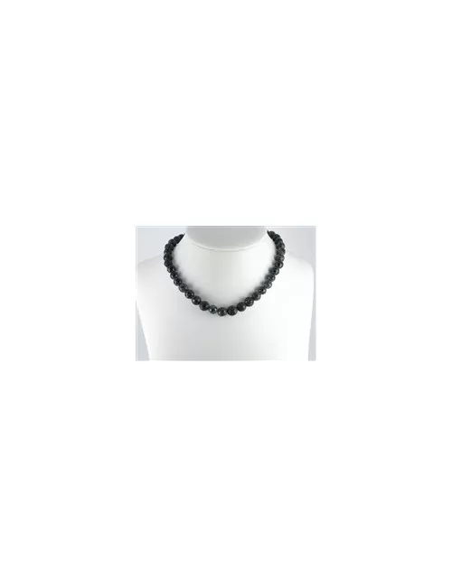Heilstein & Edelstein-Strang - Kugeln, Onyx (gef.), gefurcht facettiert, 10mm