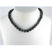Heilstein & Edelstein-Strang - Kugeln, Onyx (gef.), gefurcht facettiert, 10mm