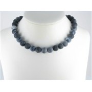 Heilstein & Edelstein-Strang - Kugeln, Onyx (gef.), gefurcht, matt, 12mm