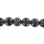 Heilstein & Edelstein-Strang - Kugeln, Onyx (gef.), gefurcht, facettiert, 14mm
