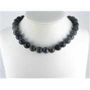 Heilstein & Edelstein-Strang - Kugeln, Onyx (gef.), gefurcht, facettiert, 14mm