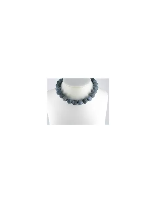 Heilstein & Edelstein-Strang - Kugeln, Onyx (gef.), gefurcht, matt, 16mm