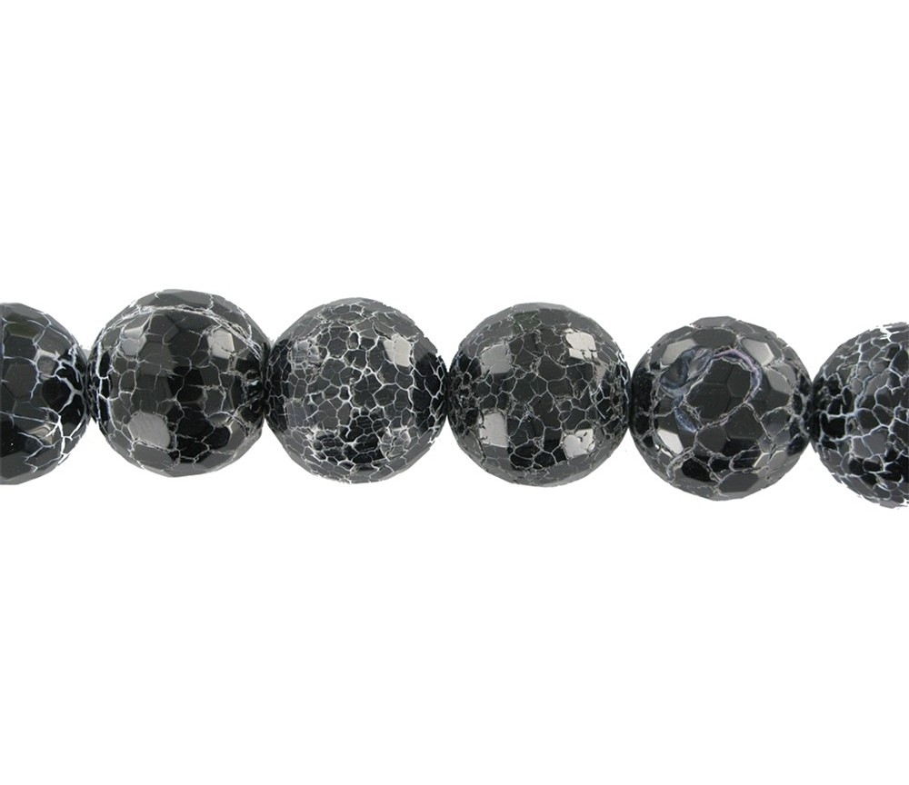 Heilstein & Edelstein-Strang - Kugeln, Onyx gebändert (gef.), 20mm
