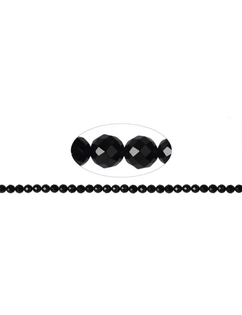 Heilstein & Edelstein-Strang - Kugeln, Onyx (gef.), facettiert, 06mm