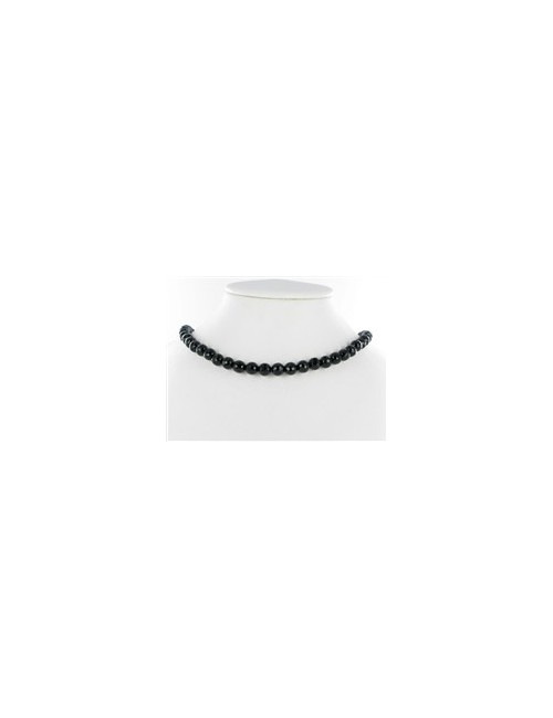 Heilstein & Edelstein-Strang - Kugeln, Onyx (gef.), facettiert, 06mm