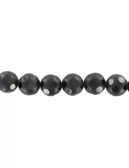Heilstein & Edelstein-Strang - Kugeln Fenster, Onyx (gef.), 12mm