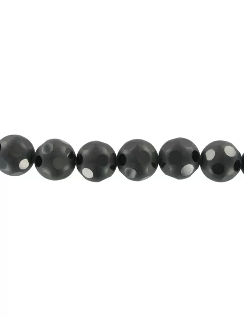 Heilstein & Edelstein-Strang - Kugeln Fenster, Onyx (gef.), 16mm