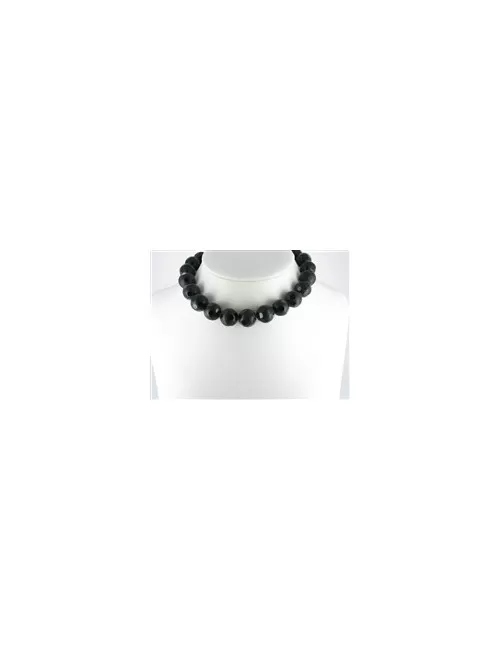Heilstein & Edelstein-Strang - Kugeln Fenster, Onyx (gef.), 16mm