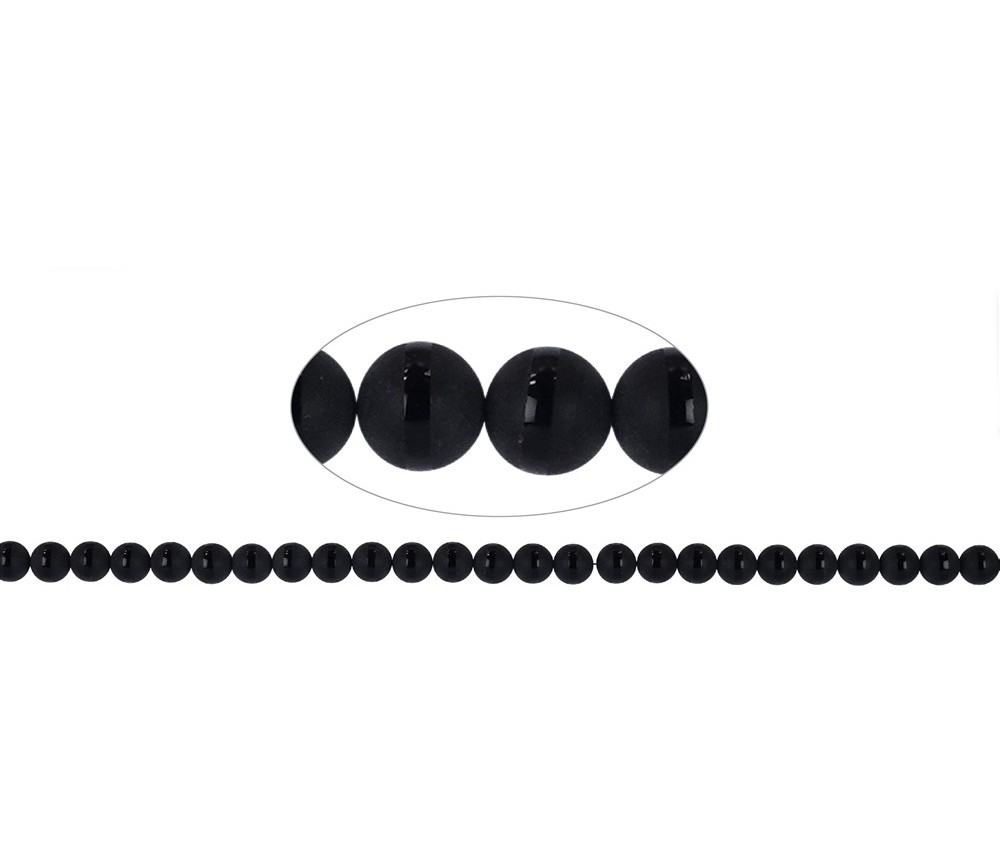 Heilstein & Edelstein-Strang - Kugeln  Saturn, Onyx (gef.), 08mm