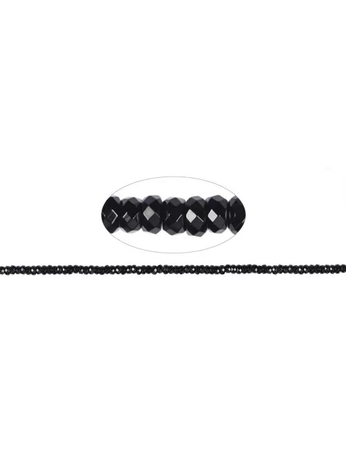 Heilstein & Edelstein-Strang - Button, Onyx (gef.), facettiert, 02 x 04mm