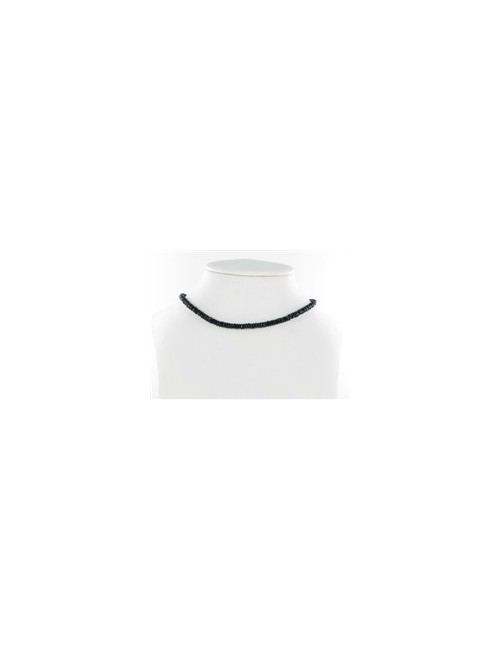 Heilstein & Edelstein-Strang - Button, Onyx (gef.), facettiert, 02 x 04mm