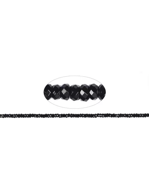 Heilstein & Edelstein-Strang - Button, Onyx (gef.), facettiert, 04 x 08mm