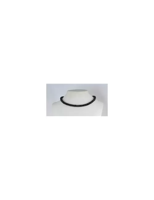 Heilstein & Edelstein-Strang - Button, Onyx (gef.), facettiert, 04 x 08mm