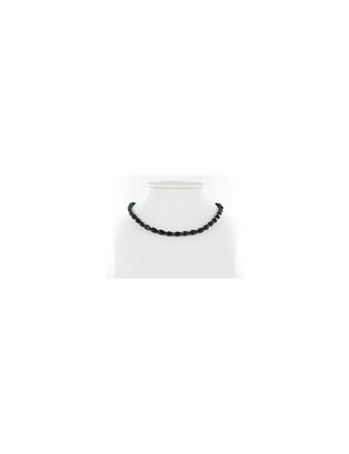 Heilstein & Edelstein-Strang - Tropfen, Onyx (gef.), facettiert, 09 x 06mm (38cm)