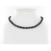 Heilstein & Edelstein-Strang - Tropfen, Onyx (gef.), facettiert, 09 x 06mm (38cm)