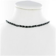 Heilstein & Edelstein-Strang - Spindel, Onyx (gef.), 08 x 04mm