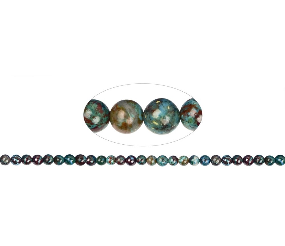 Heilstein & Edelstein-Strang - Kugeln, Chrysocoll (stab.), 06mm (36cm)