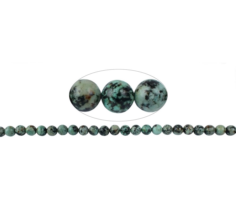 Heilstein & Edelstein-Strang - Kugeln, Chrysocoll-Diorit (stab.), 08mm (38cm)