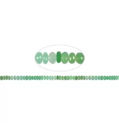 Heilstein & Edelstein-Strang - Button, Chrysopras, facettiert, 06mm, Unikat Nr. 03
