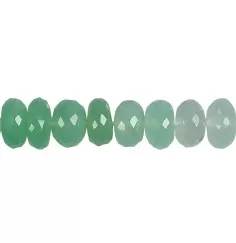 Heilstein & Edelstein-Strang - Button, Chrysopras, facettiert, 08 - 09mm, Unikat Nr. 15