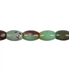 Heilstein & Edelstein-Strang - Spindel/Tönnchen, Chrysopras in Matrix, 18 x 12mm (39cm)