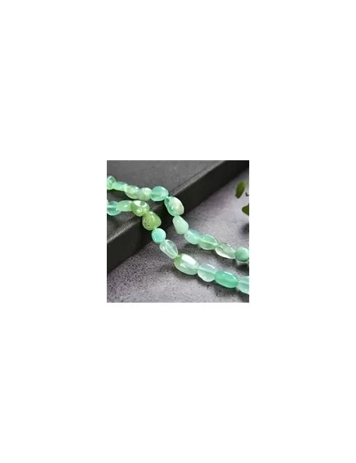 Heilstein & Edelstein-Strang - Trommelsteine/Splitter, Chrysopras, 05-12 x 03-05mm (39cm)