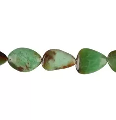 Heilstein & Edelstein-Strang - Freeform flach, Chrysopras, 30-45 x 20-25mm