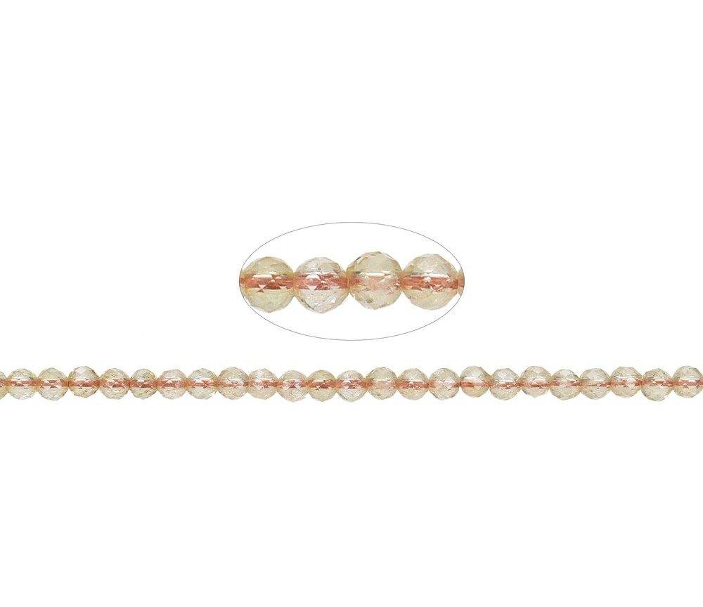 Heilstein & Edelstein-Strang - Kugeln, Citrin (gebr.), facettiert, 03mm (39cm)