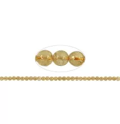 Heilstein & Edelstein-Strang - Kugeln, Citrin (gebr.) facettiert, 06mm