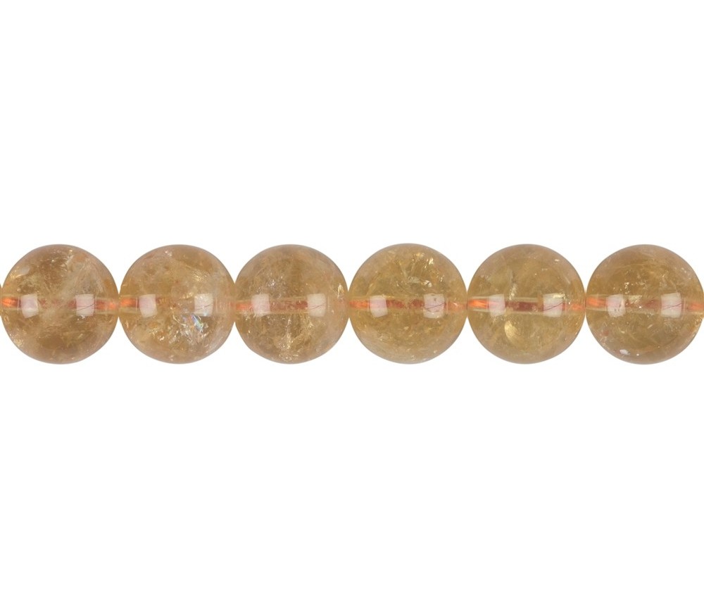 Heilstein & Edelstein-Strang - Kugeln, Citrin (gebr.), 11 – 12mm