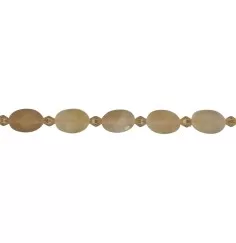 Heilstein & Edelstein-Strang - Linsen eckig, Citrin (gebr.), matt, 12 x 08mm