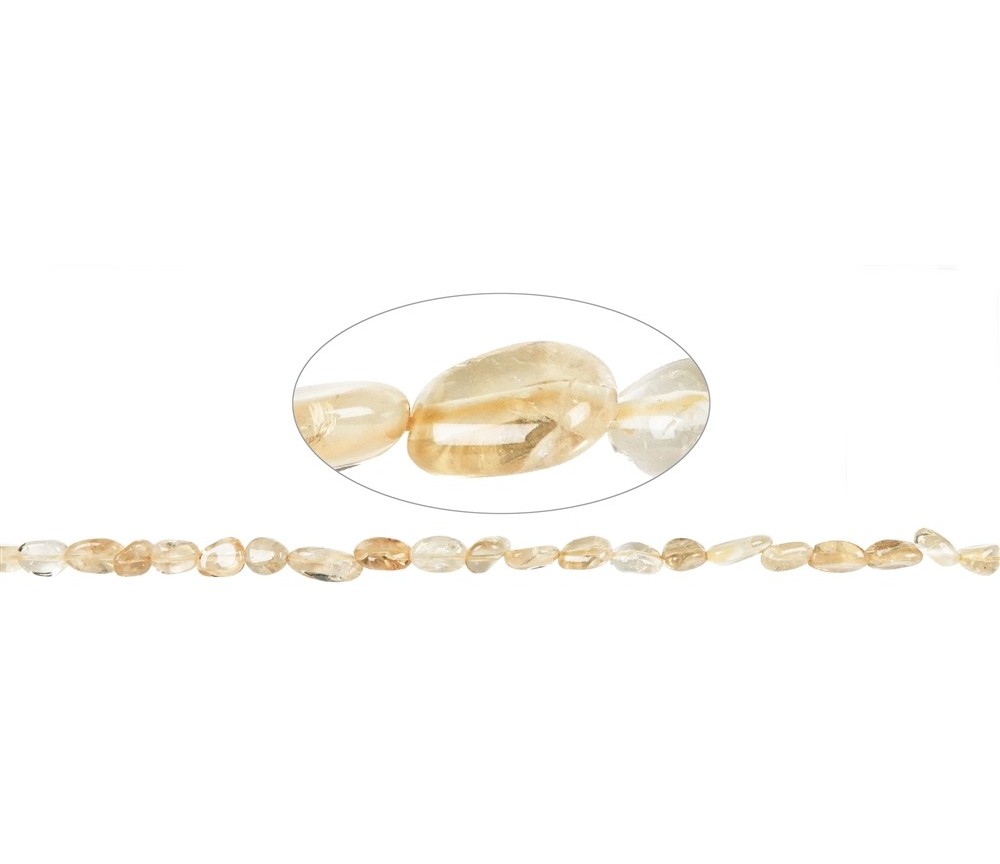 Heilstein & Edelstein-Strang - Pebbles, Citrin (gebr.), 08 x 06mm