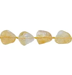 Heilstein & Edelstein-Strang - Nuggets, Citrin (gebr.), roh, 15-20 x 10-15mm