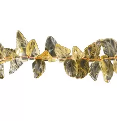 Heilstein & Edelstein-Strang - Blatt, Citrin (gebr.), 14-16 x 24-30mm