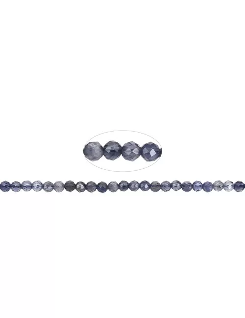 Heilstein & Edelstein-Strang - Kugeln, Iolith, facettiert, 03,5mm