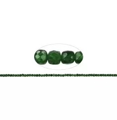Heilstein & Edelstein-Strang - Würfel, Chromdiopsid, facettiert, 04 x 04 x 04mm (39cm)