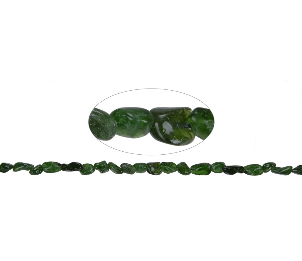 Heilstein & Edelstein-Strang - Splitter rundlich, Chromdiopsid, 05-10 x 05-08mm