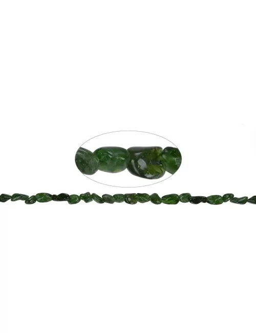 Heilstein & Edelstein-Strang - Splitter rundlich, Chromdiopsid, 05-10 x 05-08mm