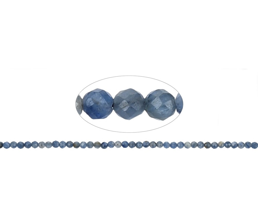 Heilstein & Edelstein-Strang - Kugeln, Disthen (stab.), facettiert, 03mm