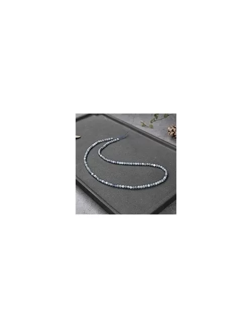 Heilstein & Edelstein-Strang - Kugeln, Disthen (stab.), facettiert, 03mm